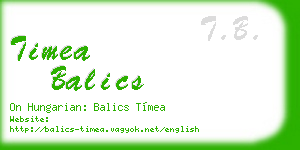 timea balics business card